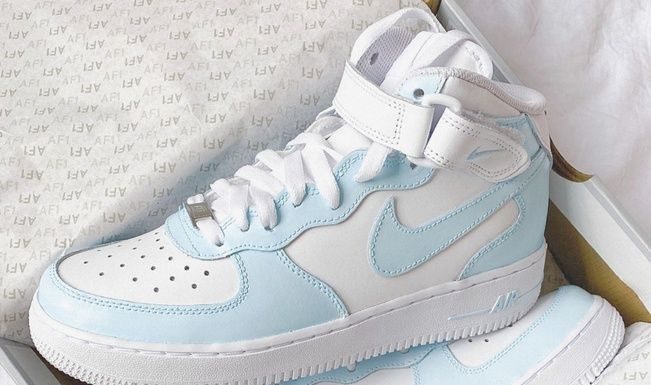 nike air force 1 mid : Custom air force 1 sneakers