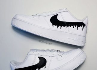 nike air force women : Dripping Paint Air Force 1 Sneakers personnalisés