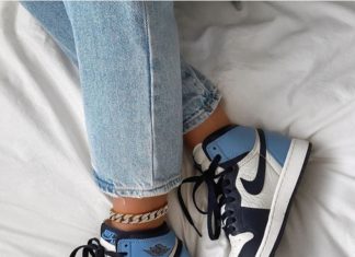 nike air jordan : Nike Air Jordan 1 Retro High Og Blue Sneakers Retro Vintage Luxury Trendy Shoes Aesthetic Women’s