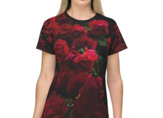 red dress discount code : All Over Print T-Shirt Dress :