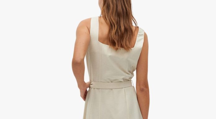 smart casual dress code : Mango Belt Strap Dress, Light Beige
