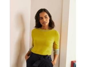 smart casual dress code women : Dunmore Boat Neck Jumper Yellow Women Boden Cotton Size: 6