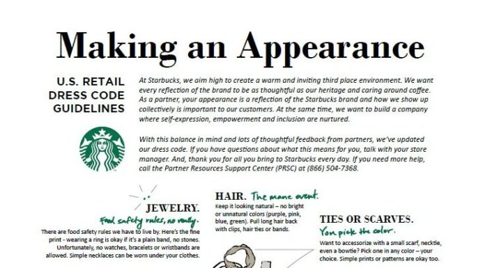 starbucks dress code : New Starbucks Barista Dress Code: Yes to Tattoos. Yes to Black Jeans. Begins 10/20. – StarbucksMelody.com