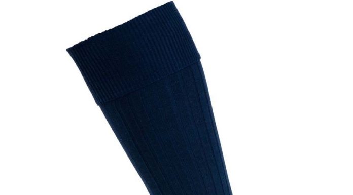 top golf dress code : Navy Cotton Bermuda Socks from H J Hall