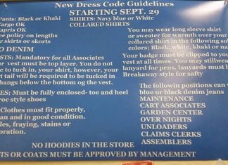 walmart employee dress code : Walmart Made This Sign