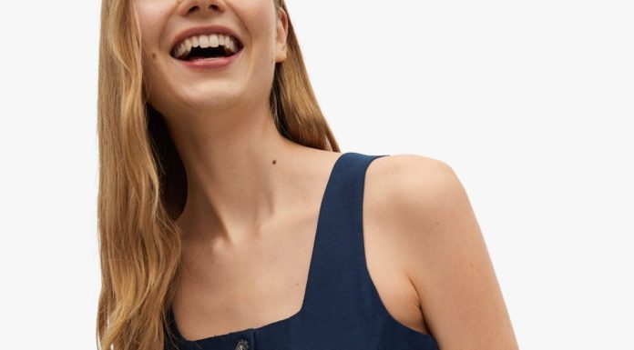 smart casual dress code : Mango Belt Strap Dress, Navy