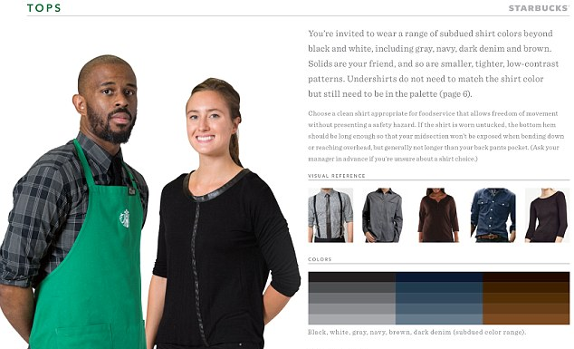 starbucks dress code : Starbucks relaxes uniform rules while releasing meticulous guidelines