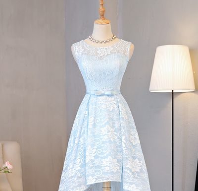 business dress code : Sexy Lace Evening Dress,Sleeveless Light Blue Prom Dress,Elegant Homecoming Dress,High Low Prom Gown,Party Dress F2849