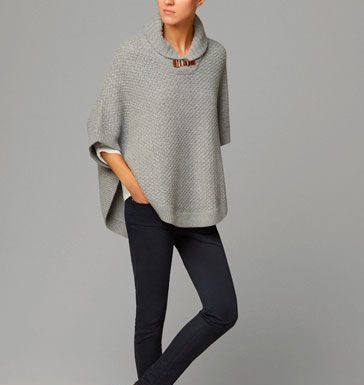 casual dress code for women : CABLE-KNIT CAPE WITH SHAWL COLLAR – New – WOMEN – United States