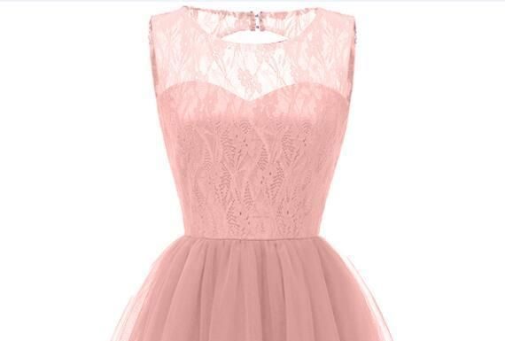 cocktail dress code : Sunvary Wine Red Women’s Sexy Lace Cocktail Dress Round Neck Sleeveless Knee-length Tulle Party Dress Short Summer Lace Dress – pink / 24W