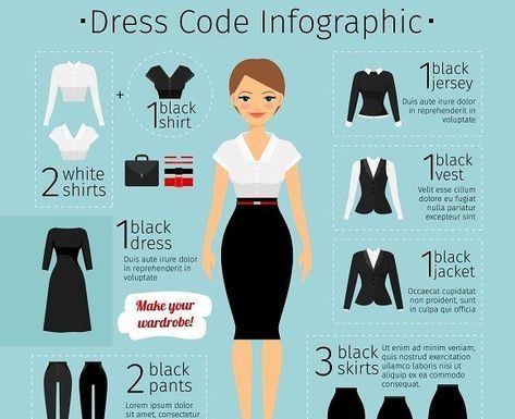 dress code : Business woman clothes infographics