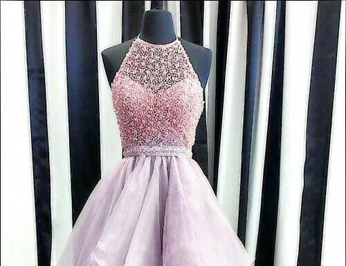 dress up time princess codes : Jewel Asymmetrical Halter Prom Dress, BW94152