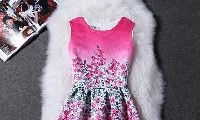 fogo de chao dress code : 2XL New Brand Spring Summer Plus Size Women Print Floral Vest Dress Sleeveless A Line Party Fashion Dresses Vestido De Festa Hot – Fire Red / L