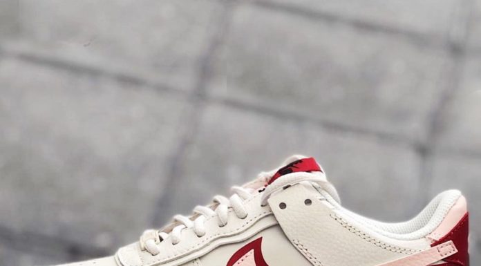 nike air force 1 shadow : Nike Air Force 1 white, red and pink Shadow Pack sneakers.