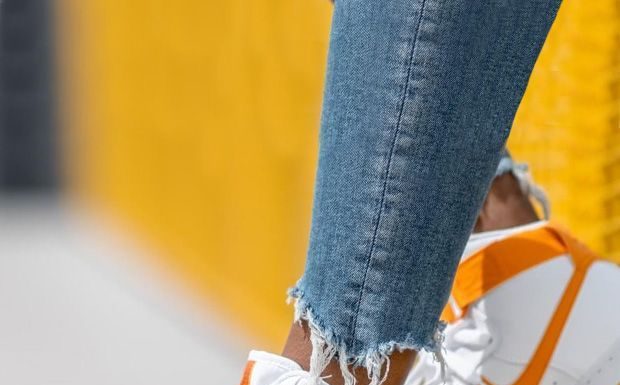 nike air force 1 high : Nike Air Force 1 High Orange sneakers.