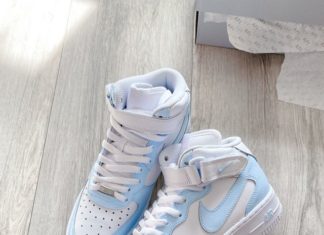 nike air force 1 high top : Custom air force 1 mid baby blue