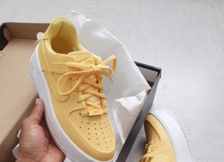 nike air force 1 low : Yellow Nike Air Force 1 Sage Low sneakers.