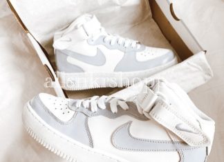 nike air force 1 mid : Nike air force 1 mid custom gray
