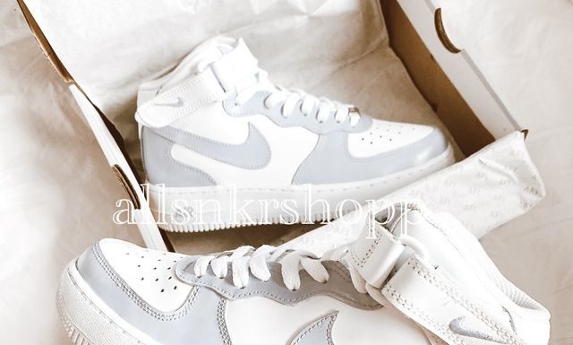 nike air force 1 mid : Nike air force 1 mid custom gray