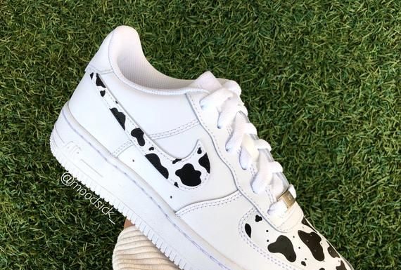 nike air force custom : Nike air force 1 – custom sneakers – cow print – custom hand painted – animal sneakers – art – custo