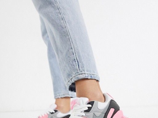 nike air max 90 : Nike Air Max 90 white and pink sneakers | ASOS