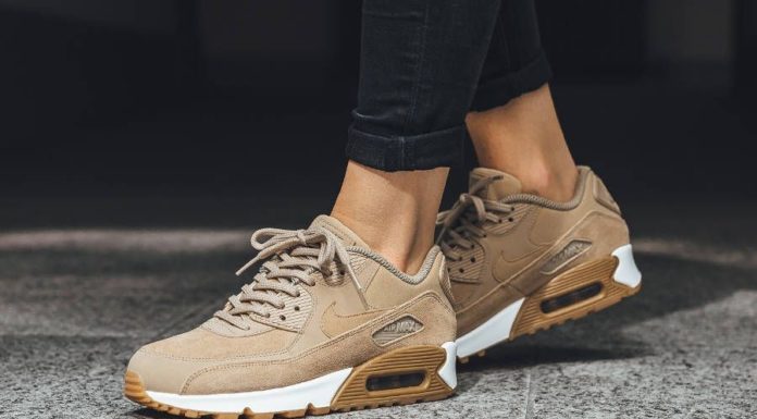 nike air max 90 womens : Nike Air Max 90 femme SE ‘Mushroom Gum’ (daim beige)