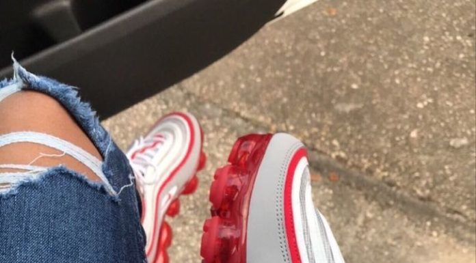 nike air vapormax : Nike Air VaporMax 97 Atmosphere Grey University Red (GS)