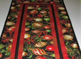 ruth chris dress code : Reserved for Chris Christmas Table Runner, Ornaments, quilted, handmade, fabric from Kaufman Flourish Line