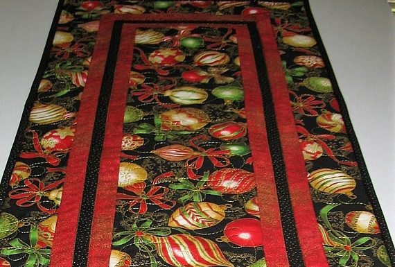 ruth chris dress code : Reserved for Chris Christmas Table Runner, Ornaments, quilted, handmade, fabric from Kaufman Flourish Line