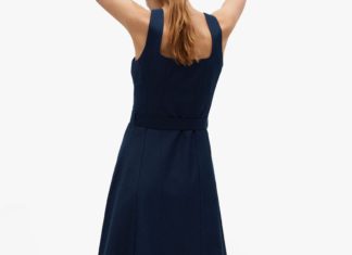 smart casual dress code : Mango Belt Strap Dress, Navy