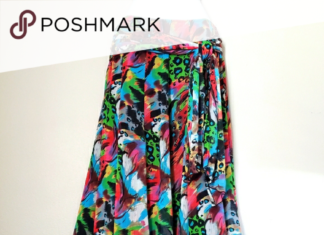 top golf dress code : Linea Domani Colorful Artsy Boho Ruffle Skirt