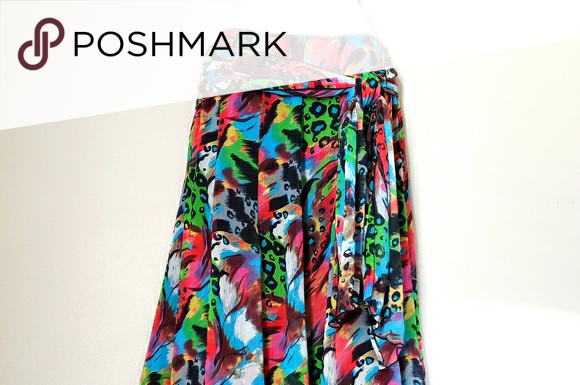 top golf dress code : Linea Domani Colorful Artsy Boho Ruffle Skirt