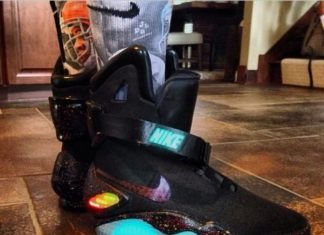 nike air mags : Celebrity Sneaker Watch: Joe Haden Wears Nike Air Mag ‘Black Mag’ Custom | SneakerFiles