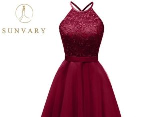 cocktail dress code : Sunvary Summer 2018 Women Lace Party Dress Plus Size Halter-neck Sleeveless Short Sexy Cocktail Dress Backless Night Club Dress – dark red / 16W