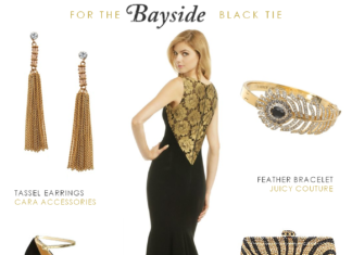 black tie dress code : Black and Gold Gown for a Black Tie Wedding