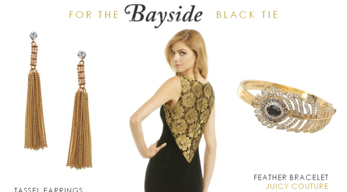 black tie dress code : Black and Gold Gown for a Black Tie Wedding