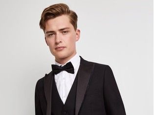 black tie dress code : Mens Moss London Skinny Fit Black Dress Jacket – Black