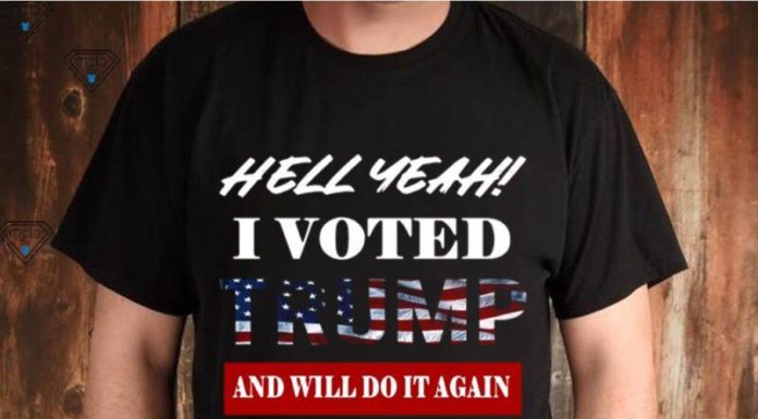 costco dress code : Hell Yeah I Voted Trump And Will Do It Again 2020 American Flag shirt