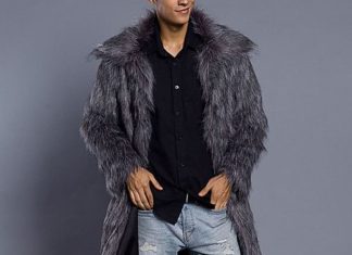 dress code types : Men’s Fall Shirt Collar Fur Coat Long Solid Colored Daily Plus Size Long Sleeve Faux Fur White Black Silver Brown S M L XL / Winter