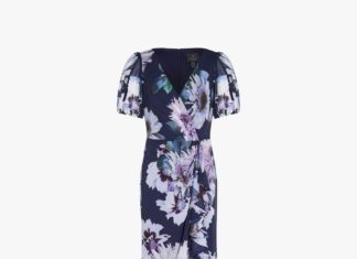 formal dress code : Adrianna Papell Chiffon Floral Maxi Gown, Midnight/Multi