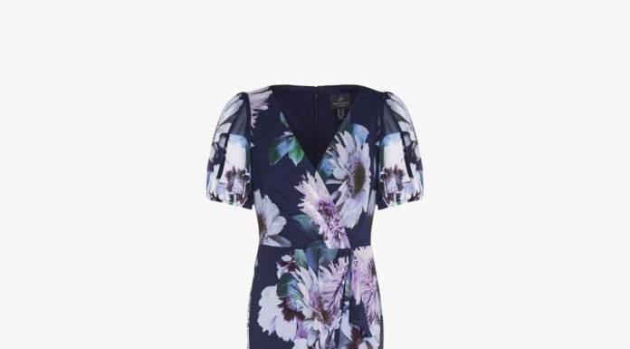 formal dress code : Adrianna Papell Chiffon Floral Maxi Gown, Midnight/Multi