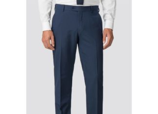 formal dress code : Racing Green Blue Bright Blue Slim Fit Trousers In 38r