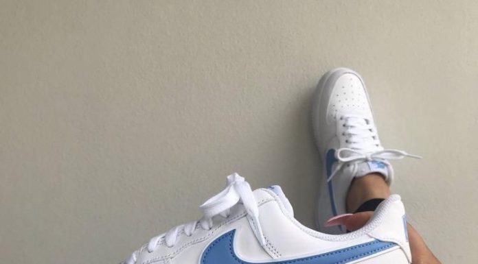 nike air force 1 : Original Official Nike AIR FORCE 1 AF1 Men Powder Blue (Customized)