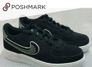 nike air force 1 lv8 : Nike Air Force 1 LV8 (GS) Black White Grey Youth