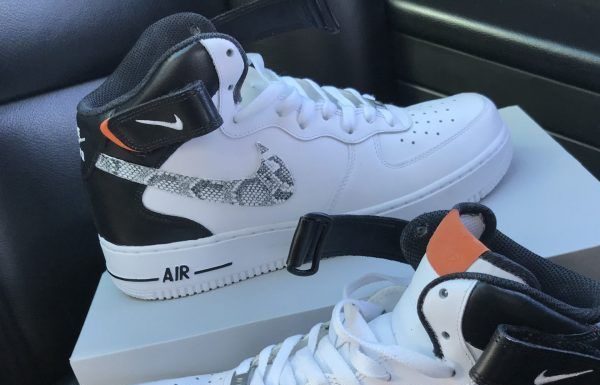 nike air force 1 mid : CUSTOM SNAKE SKIN AIR FORCE 1 MID