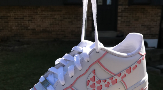 nike air force 1 pink : adorable custom air force 1 😍 “candy hearts”💓💓💓 all… – Depop