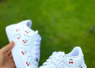 nike air force 1 womens white : Hand Painted Custom Nike Air Force 1 Low Cherry Air Force Custom Sneakers Custom Trainers Made to Order