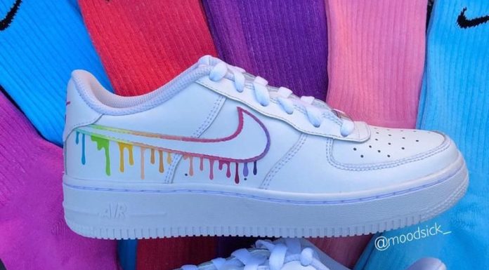 nike air force 1s : Nike air force 1 – custom sneakers – hand painted – rainbow custom drip – customized shoes