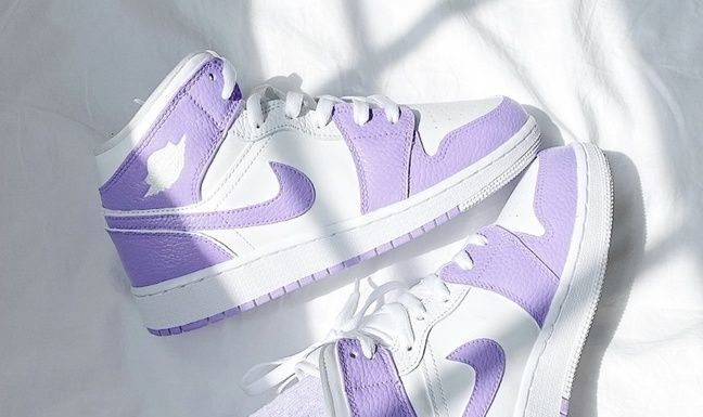 nike air jordan 1 : Custom painted air jordan 1 mid sneakers