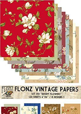 publix dress code : Paper Pack (24sh 6″x6″) Bright Flowers FLONZ Vintage Paper for Scrapbooking and Craft